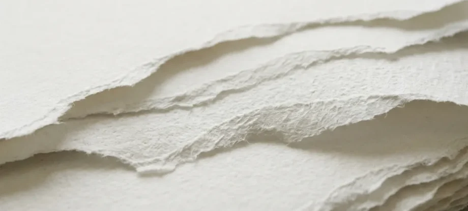 Close up abstract texture of stacked white paper edges